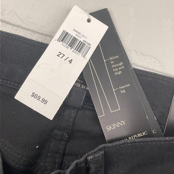 Banana Republic Jeans Women 27/4 28Wx28LBlack High Rise Skinny Denim NWT - Picture 5 of 12